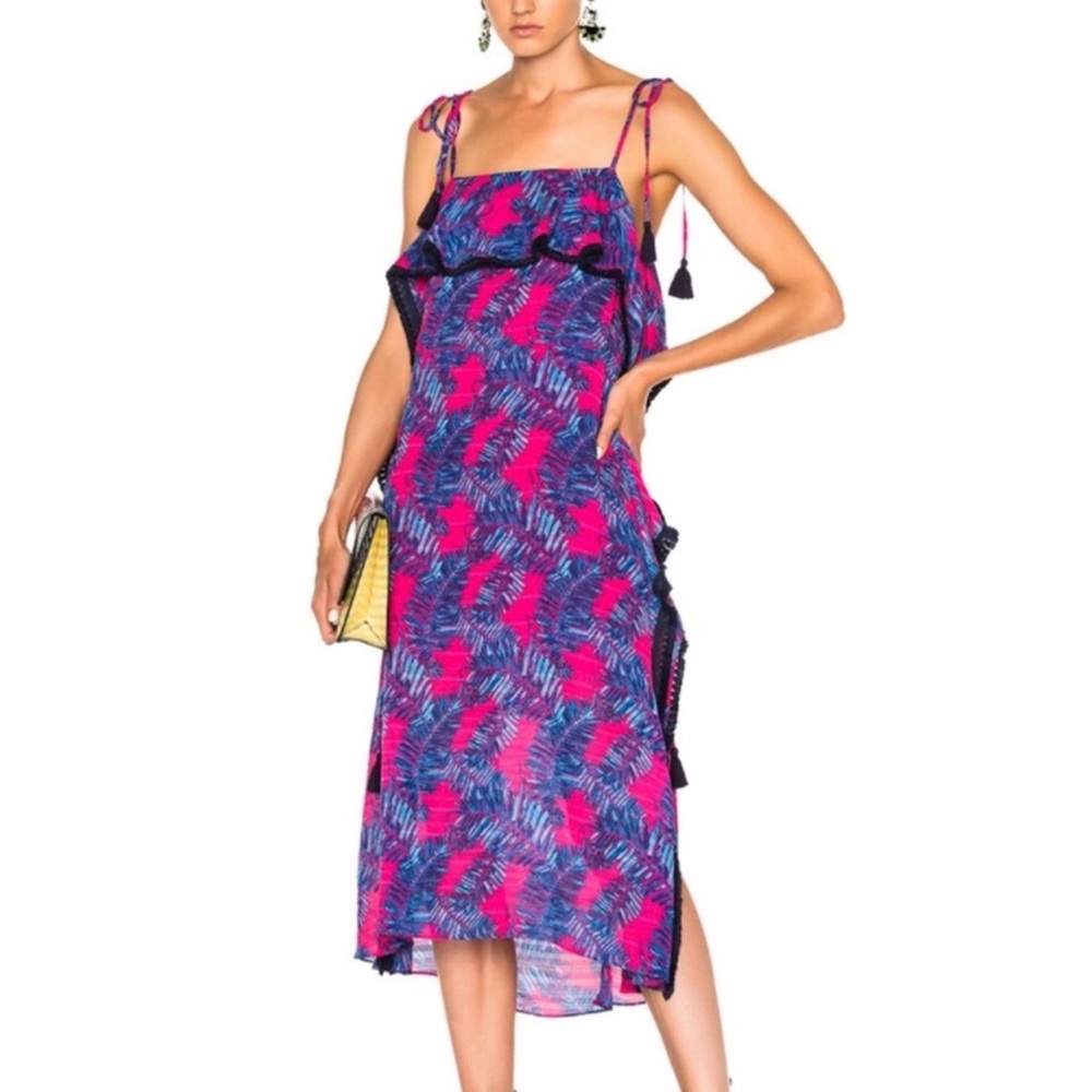 Tanya Taylor dress Tuckernuck XS 0 2 $500 retail pink blue floral